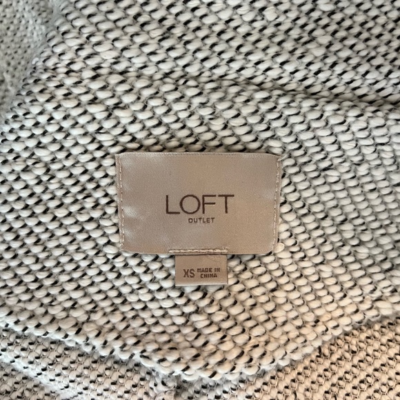Loft Outlet Light Grey Knit Tweed Moto Jacket Sweater Size XS - Picture 7 of 7